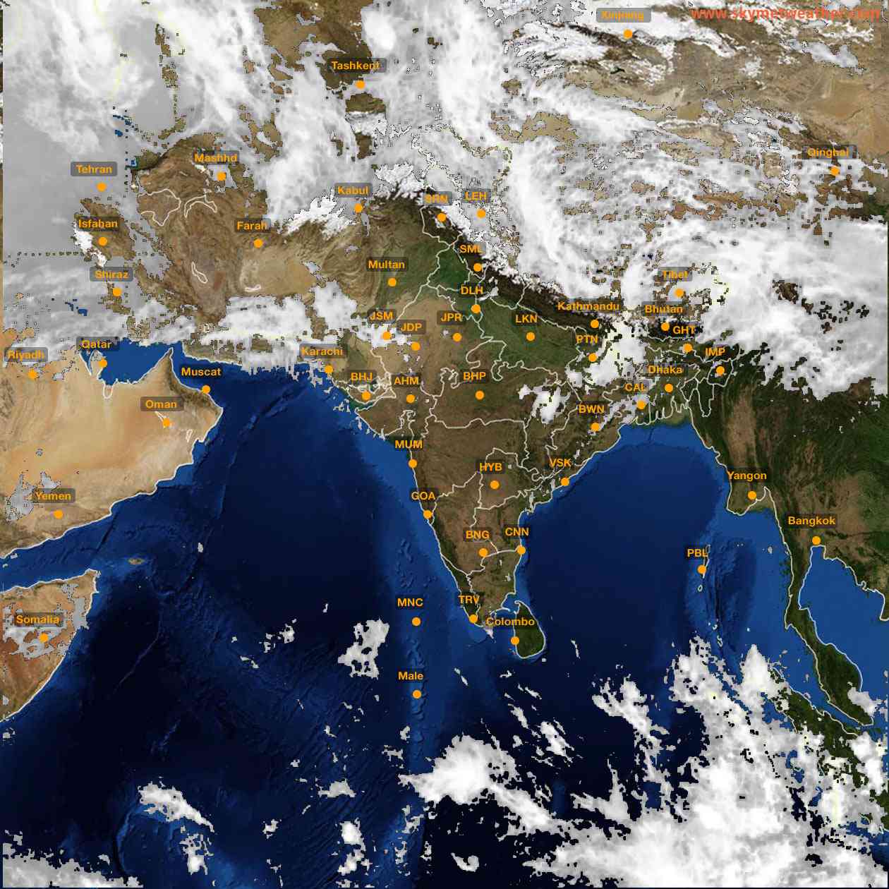 Latest INSAT Weather Satellite Image of India - Infrared Map - 11:00 IST on 5 April 2026