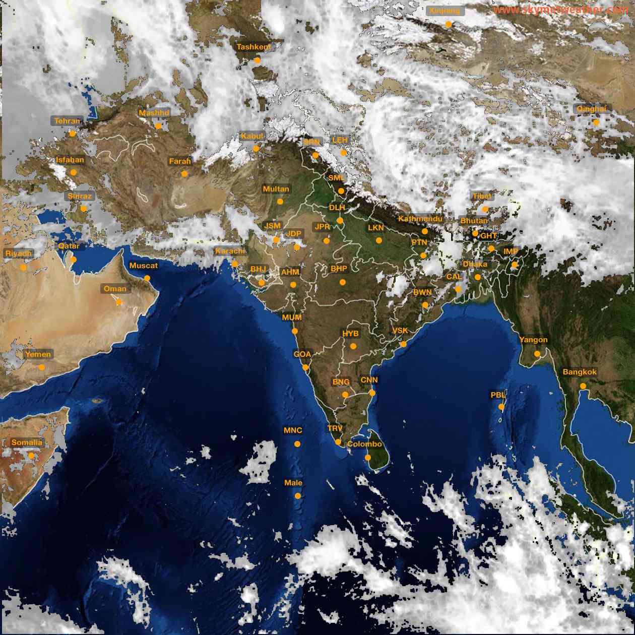 Latest INSAT Weather Satellite Image of India - Infrared Map - 12:00 IST on 5 April 2026