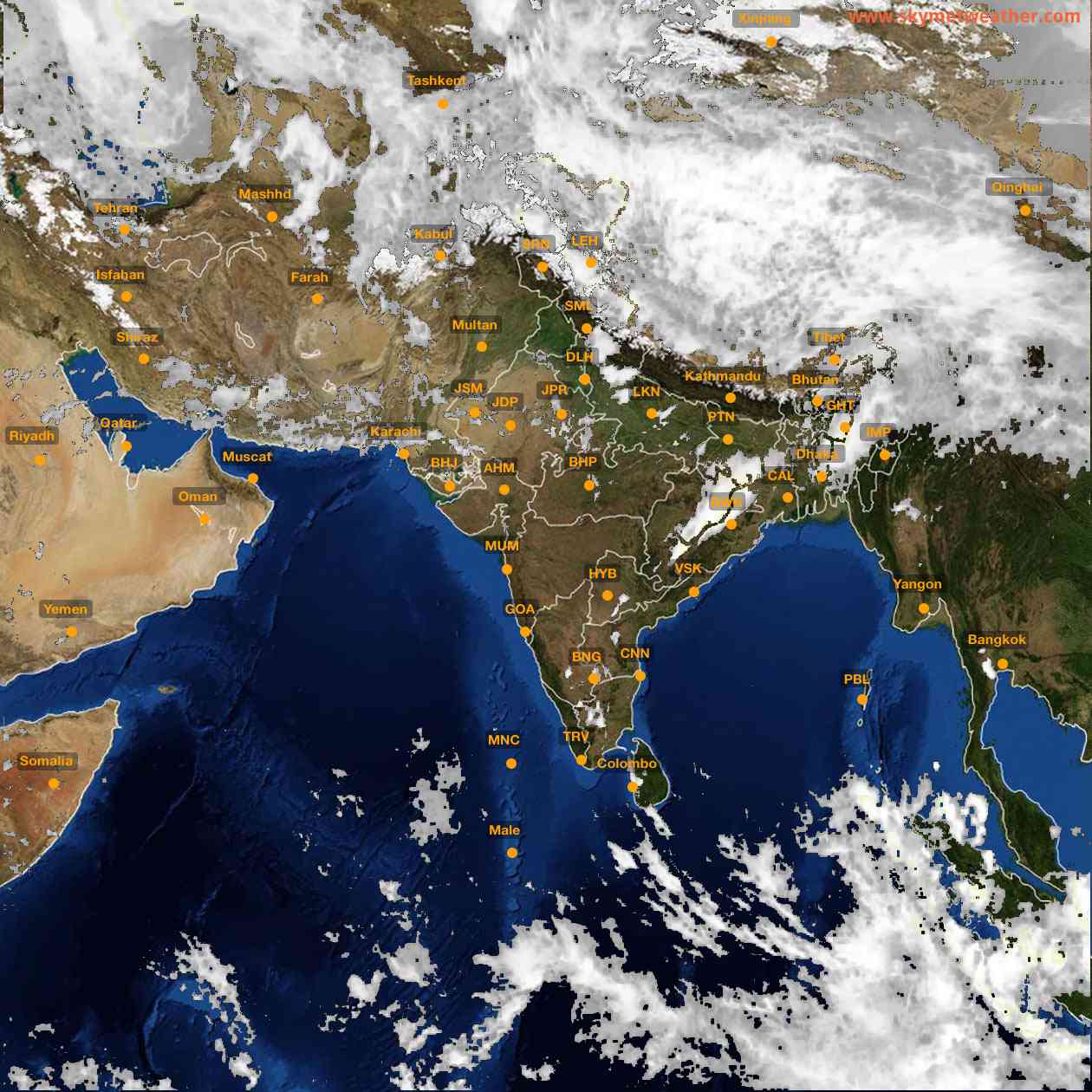 Latest INSAT Weather Satellite Image of India - Infrared Map - 16:00 IST on 5 April 2026