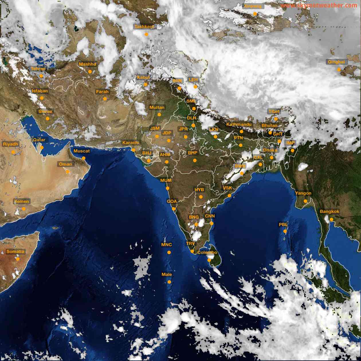 Latest INSAT Weather Satellite Image of India - Infrared Map - 18:00 IST on 5 April 2026
