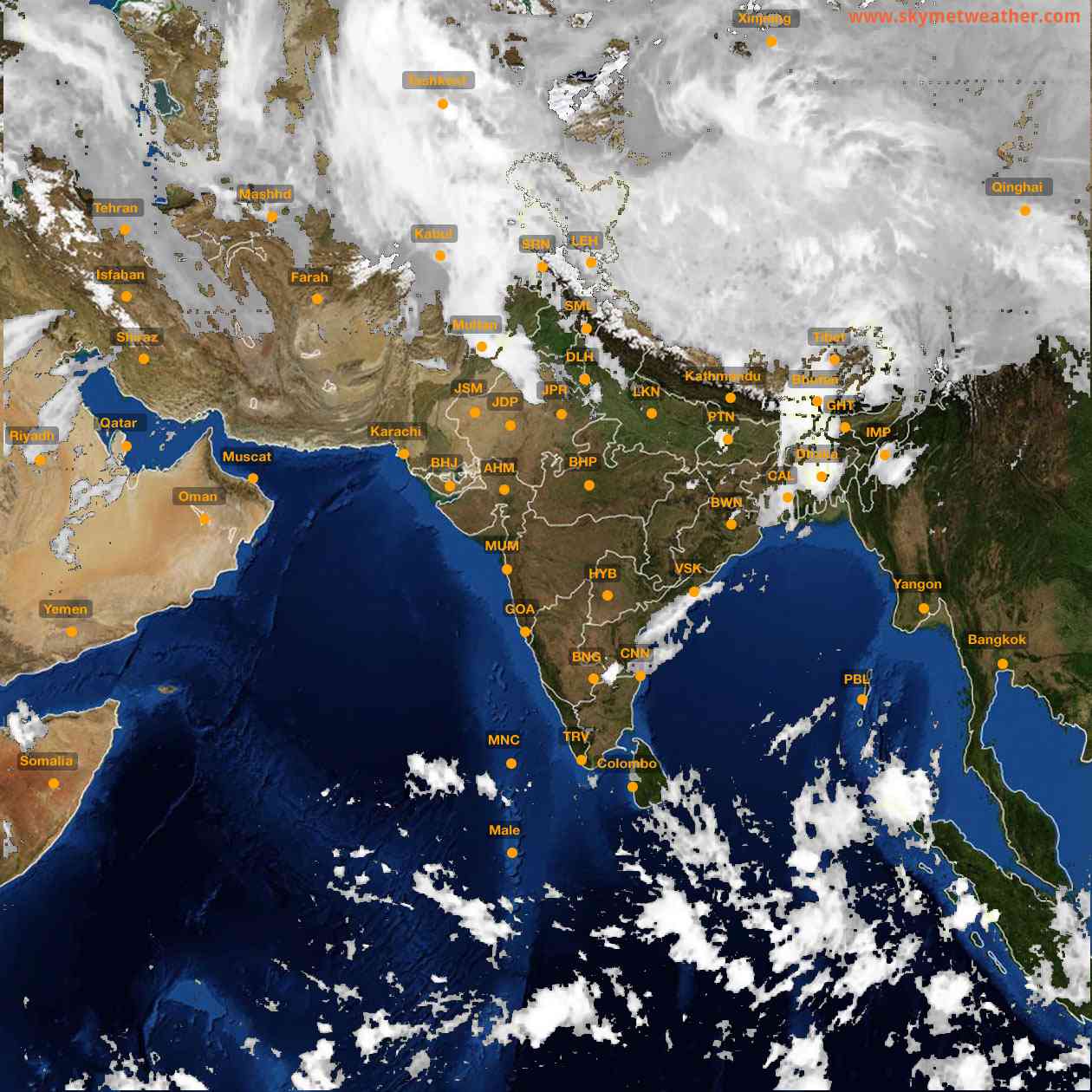 Latest INSAT Weather Satellite Image of India - Infrared Map - 03:00 IST on 7 April 2026