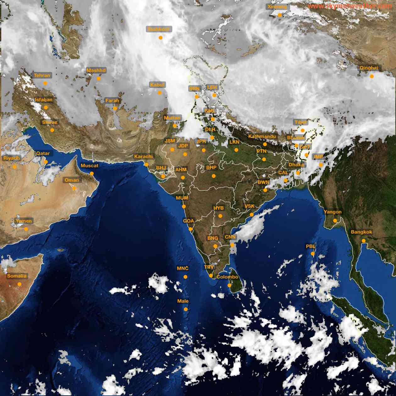 Latest INSAT Weather Satellite Image of India - Infrared Map - 07:00 IST on 7 April 2026