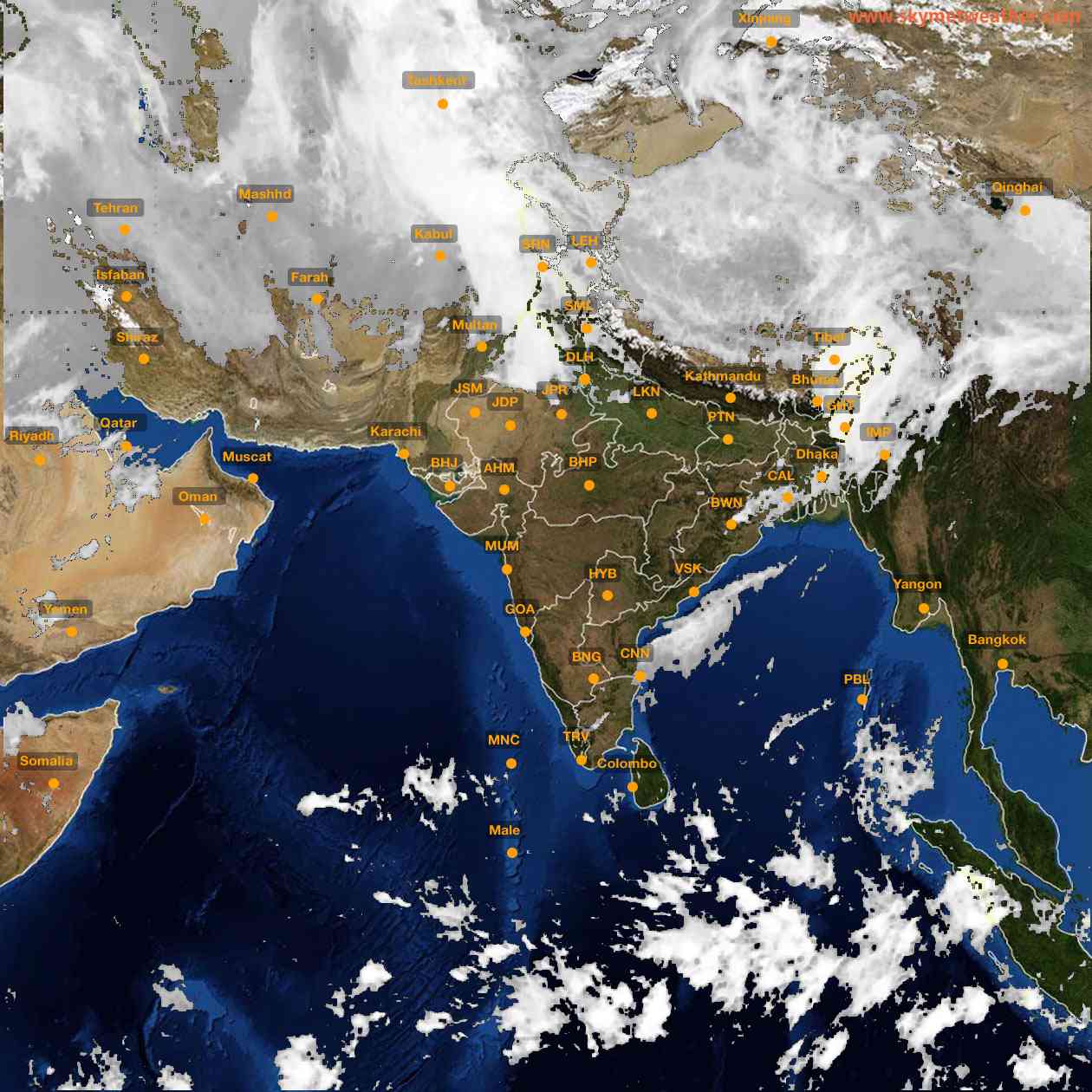 Latest INSAT Weather Satellite Image of India - Infrared Map - 08:00 IST on 7 April 2026