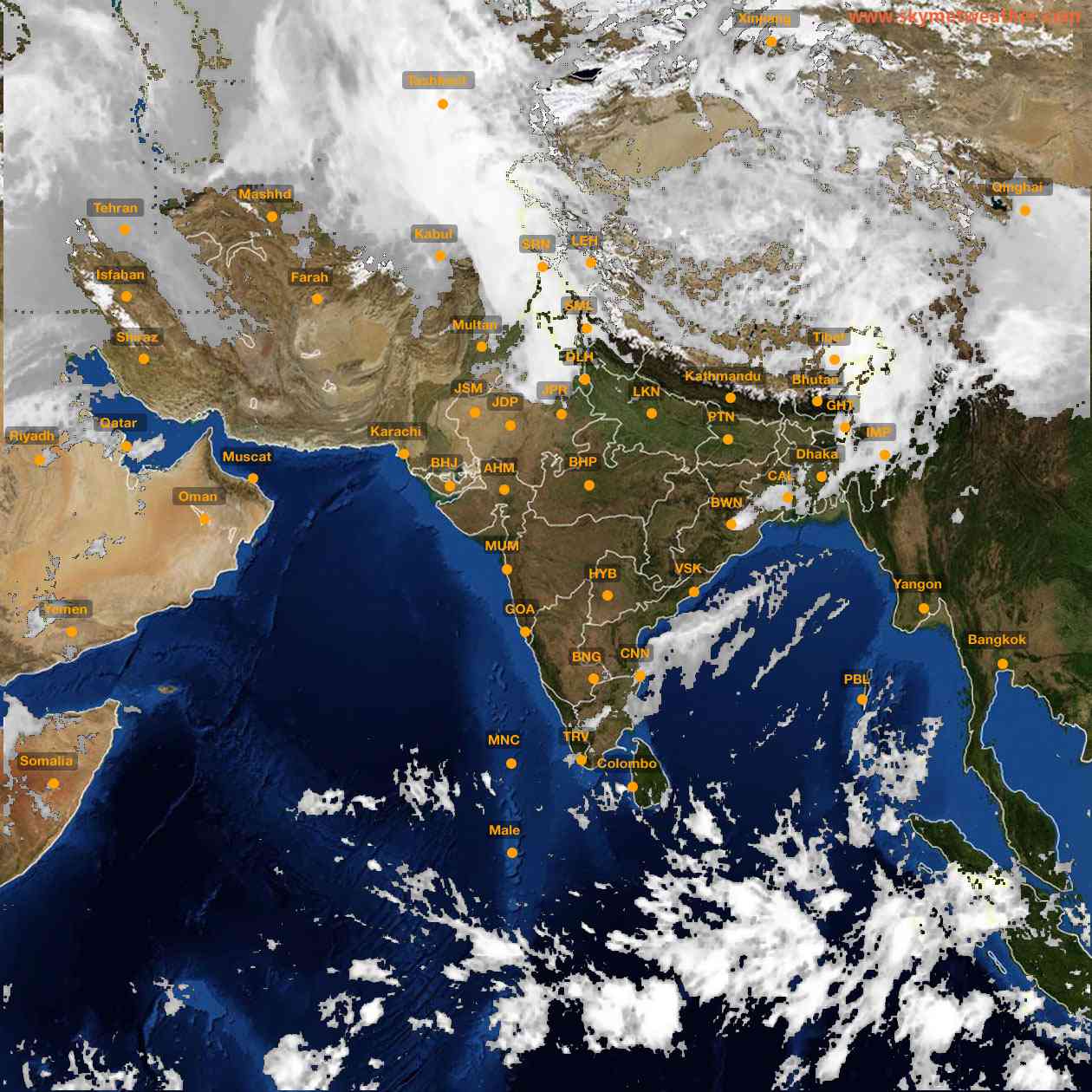 Latest INSAT Weather Satellite Image of India - Infrared Map - 10:00 IST on 7 April 2026