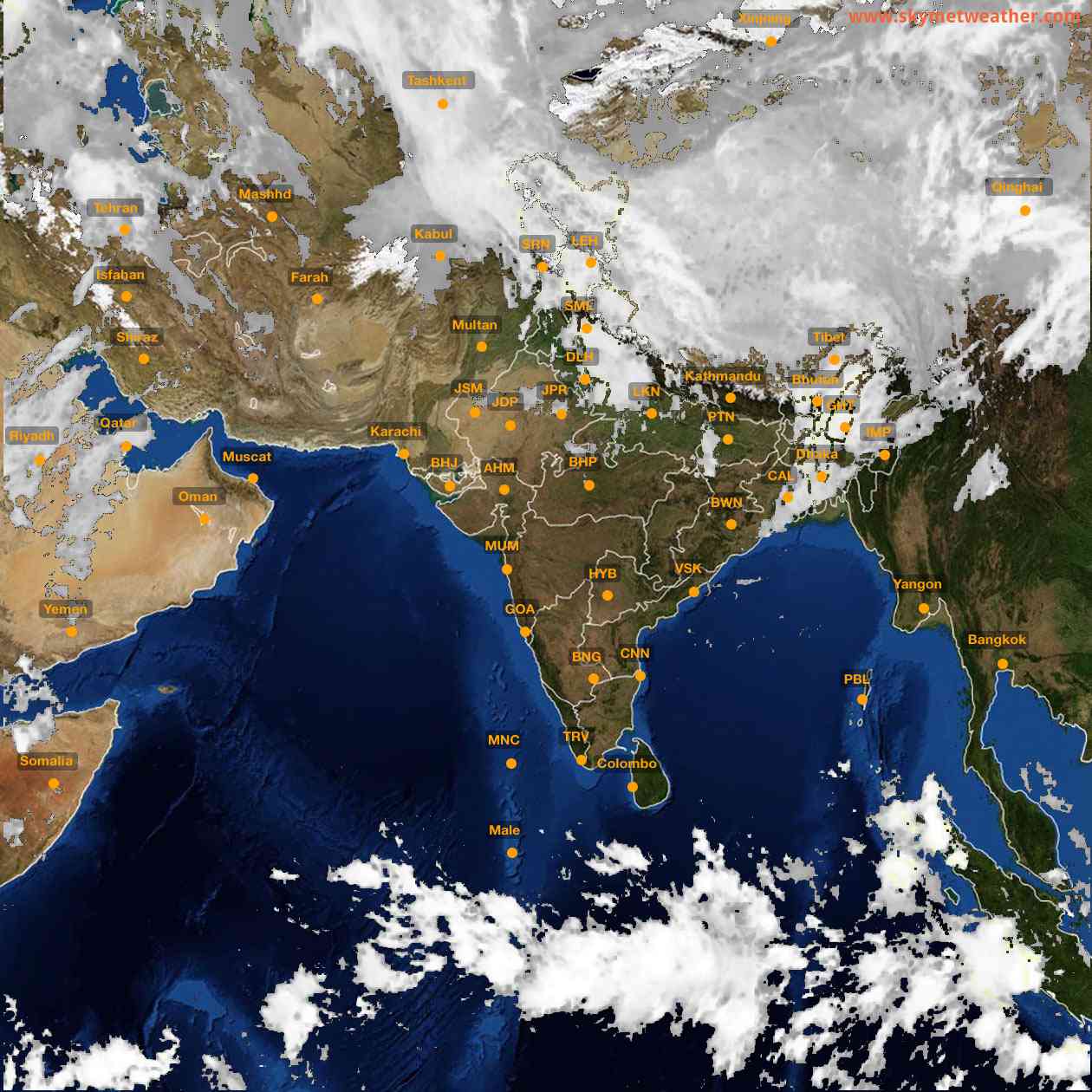 Latest INSAT Weather Satellite Image of India - Infrared Map - 02:00 IST on 8 April 2026
