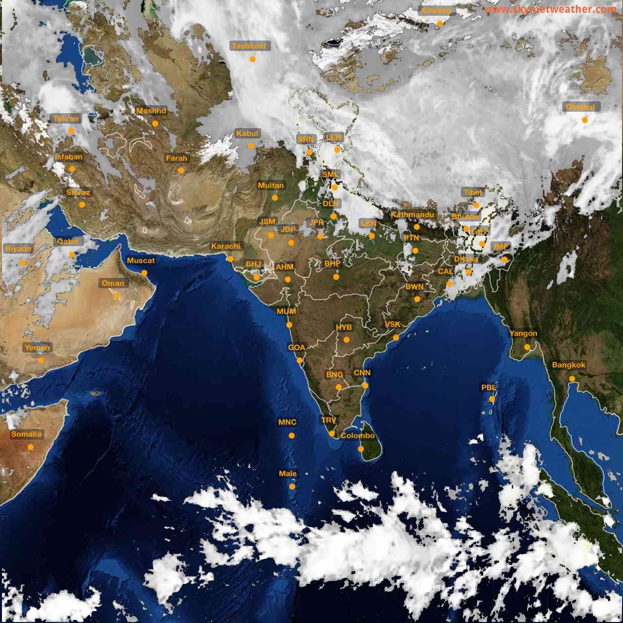 Latest INSAT Weather Satellite Image of India - Infrared Map - 03:00 IST on 8 April 2026