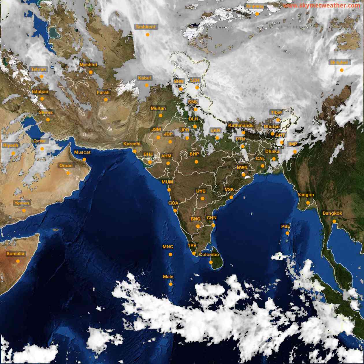 Latest INSAT Weather Satellite Image of India - Infrared Map - 05:00 IST on 8 April 2026