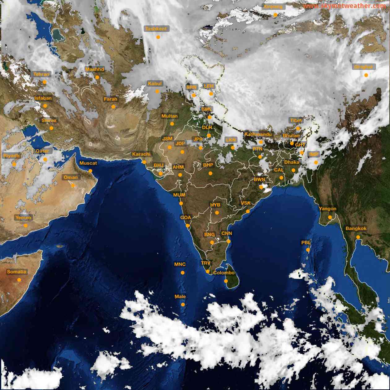 Latest INSAT Weather Satellite Image of India - Infrared Map - 06:00 IST on 8 April 2026