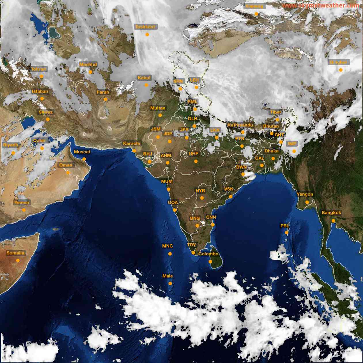 Latest INSAT Weather Satellite Image of India - Infrared Map - 07:00 IST on 8 April 2026