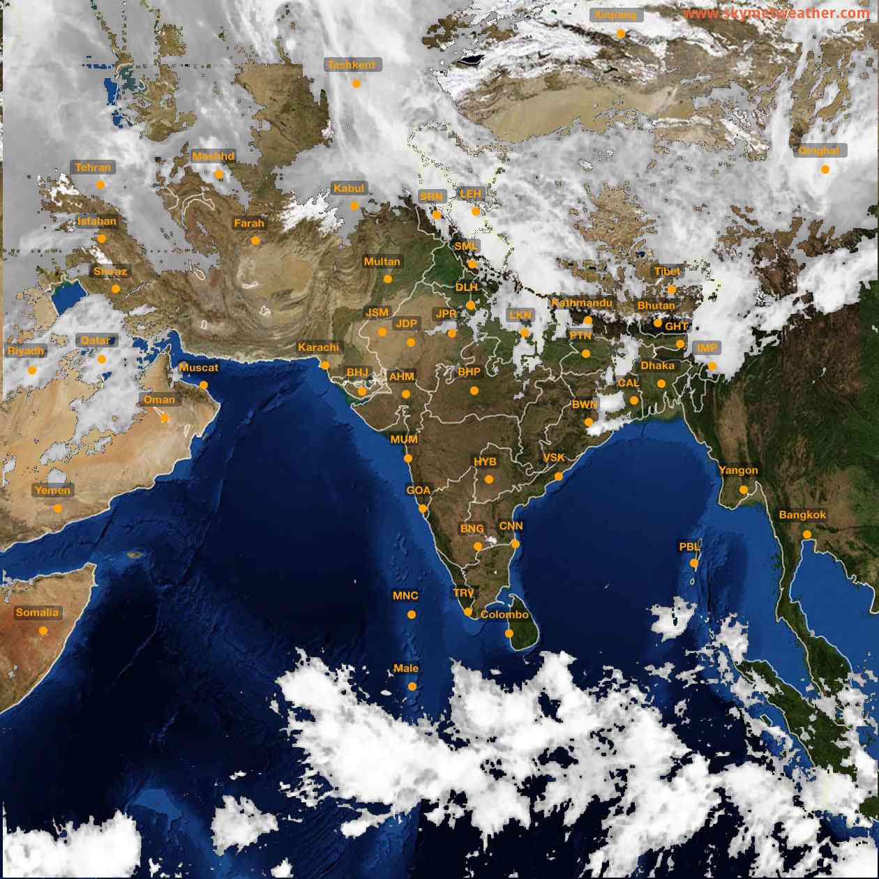 Latest INSAT Weather Satellite Image of India - Infrared Map - 09:00 IST on 8 April 2026