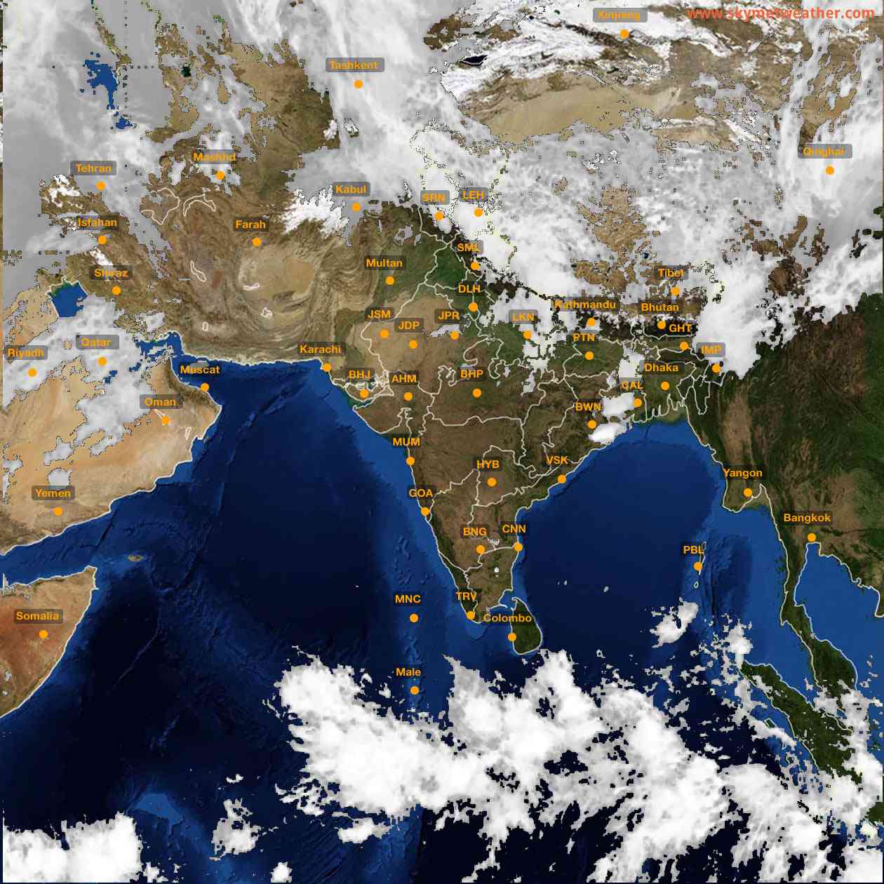 Latest INSAT Weather Satellite Image of India - Infrared Map - 10:00 IST on 8 April 2026