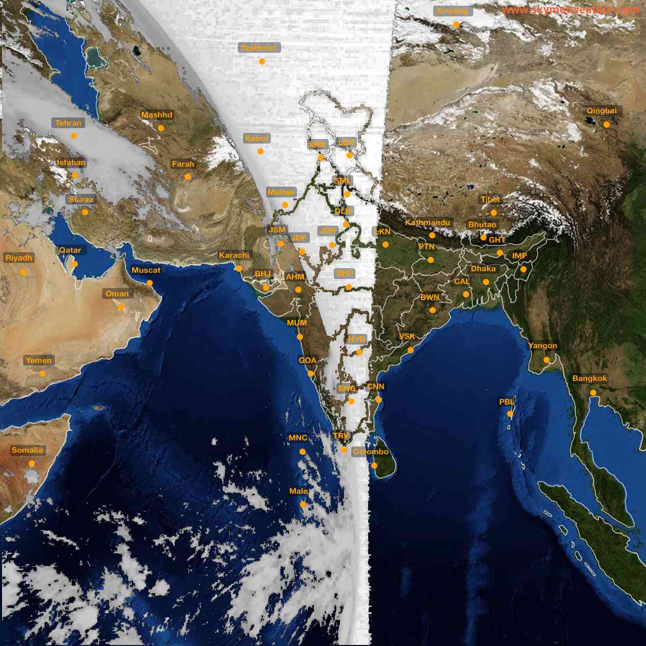 Latest INSAT Weather Satellite Image of India - Infrared Map - 11:00 IST on 8 April 2026