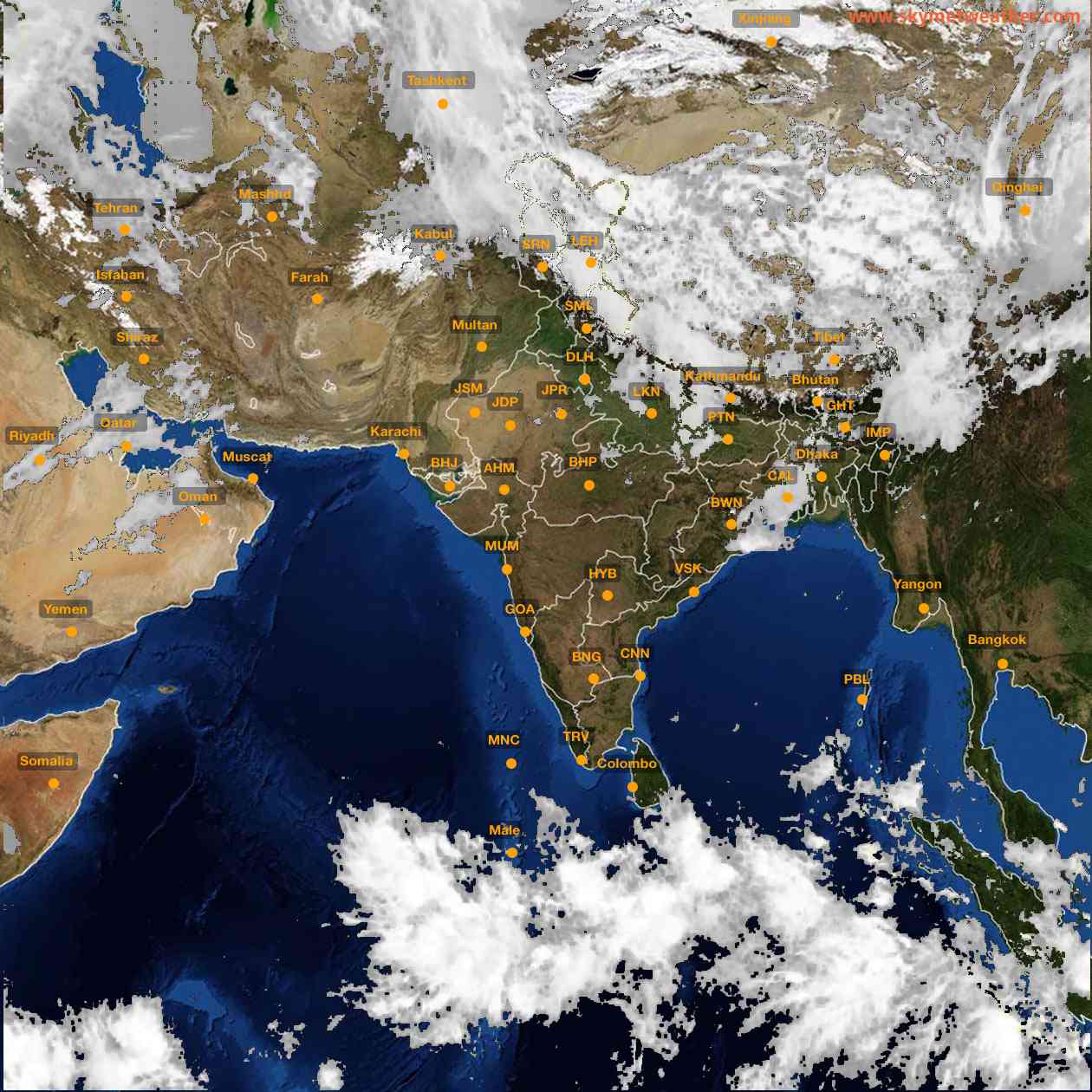 Latest INSAT Weather Satellite Image of India - Infrared Map - 13:00 IST on 8 April 2026