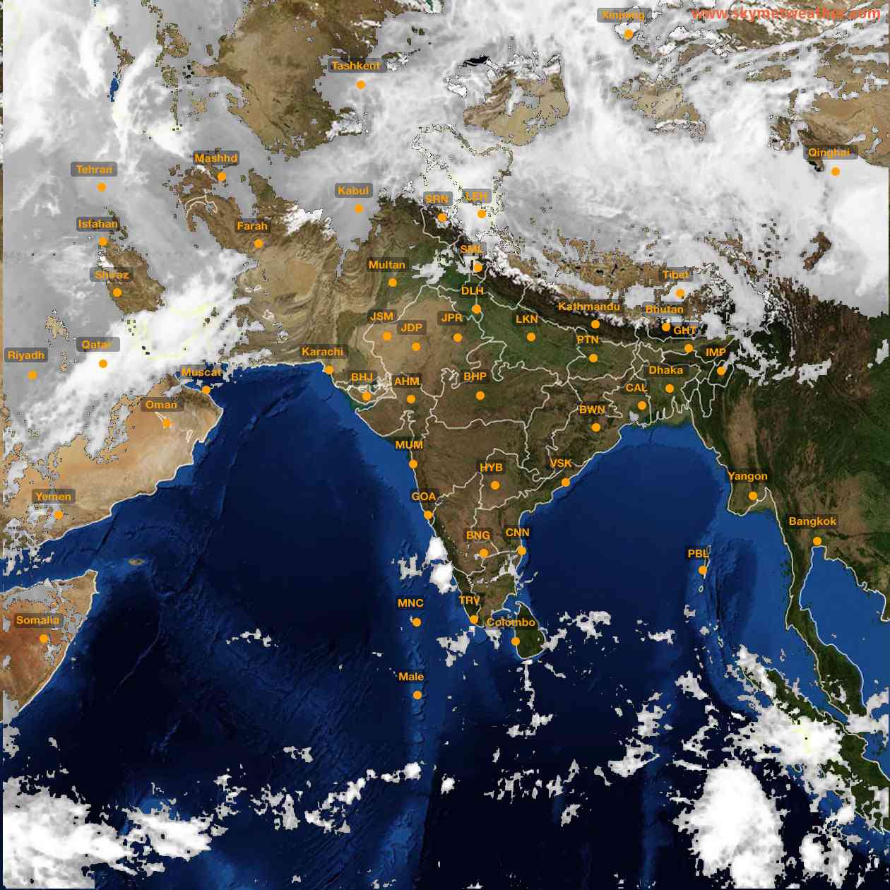 Latest INSAT Weather Satellite Image of India - Infrared Map - 09:00 IST on 11 April 2026