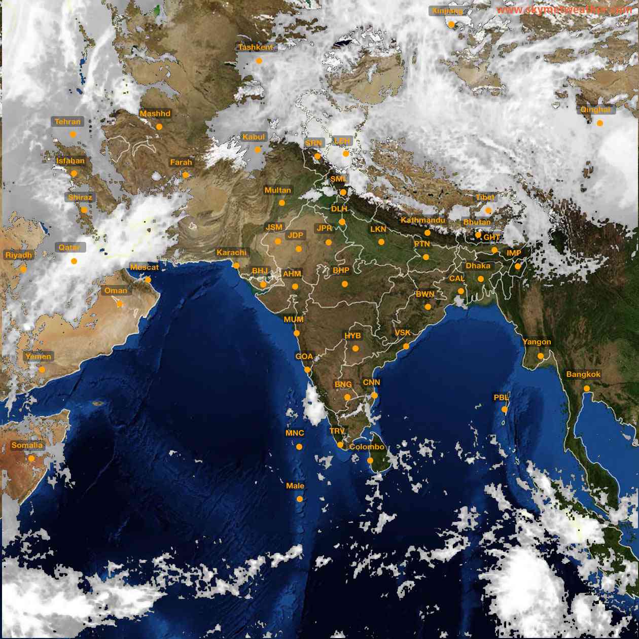 Latest INSAT Weather Satellite Image of India - Infrared Map - 10:00 IST on 11 April 2026