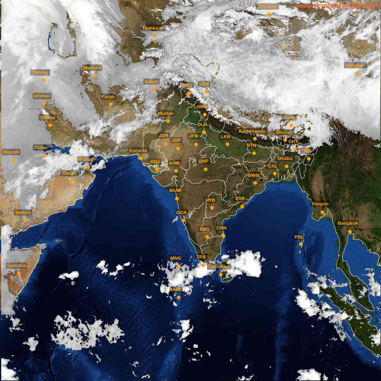 Latest INSAT Weather Satellite Image of India - Infrared Map - 09:00 IST on 13 April 2026