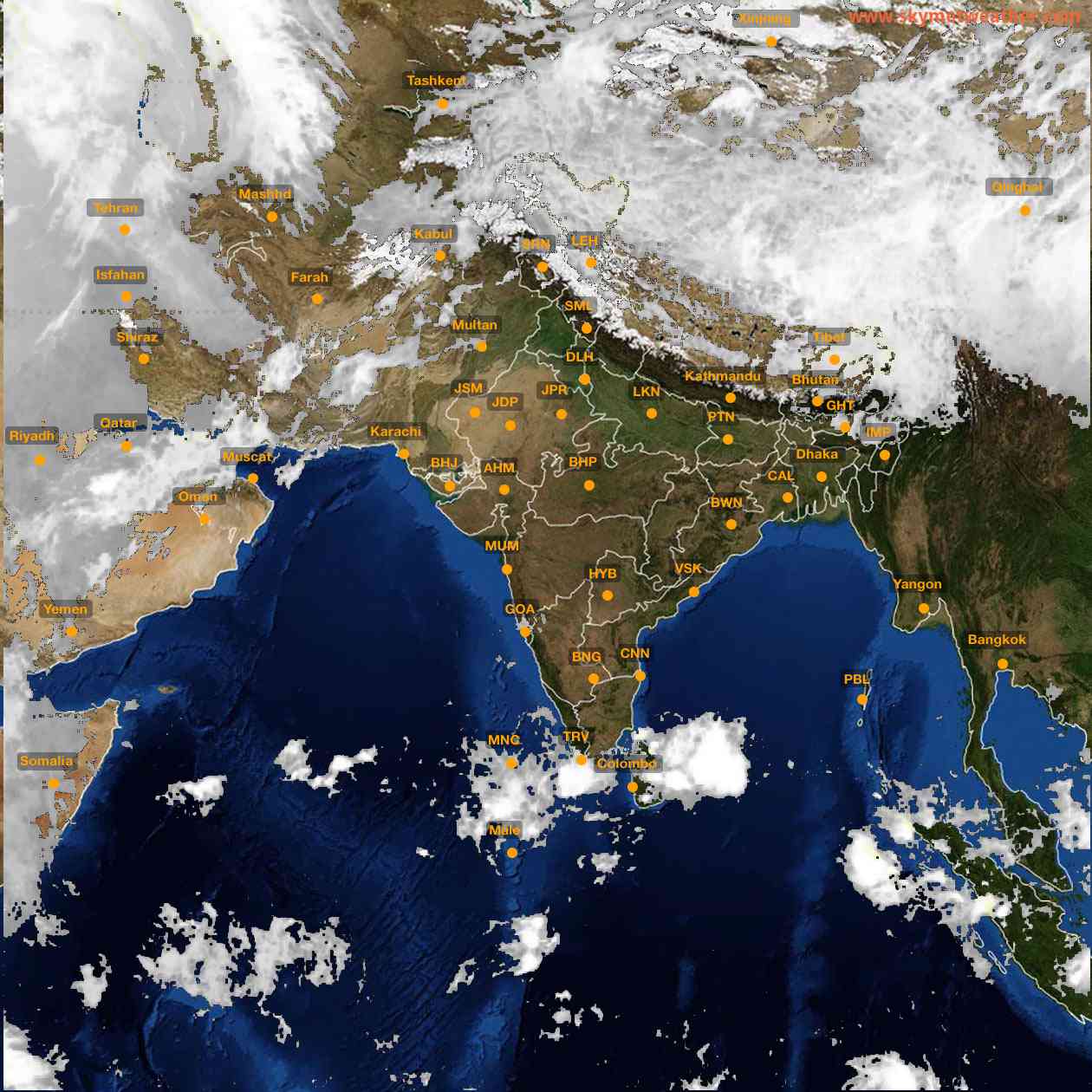 Latest INSAT Weather Satellite Image of India - Infrared Map - 10:00 IST on 13 April 2026
