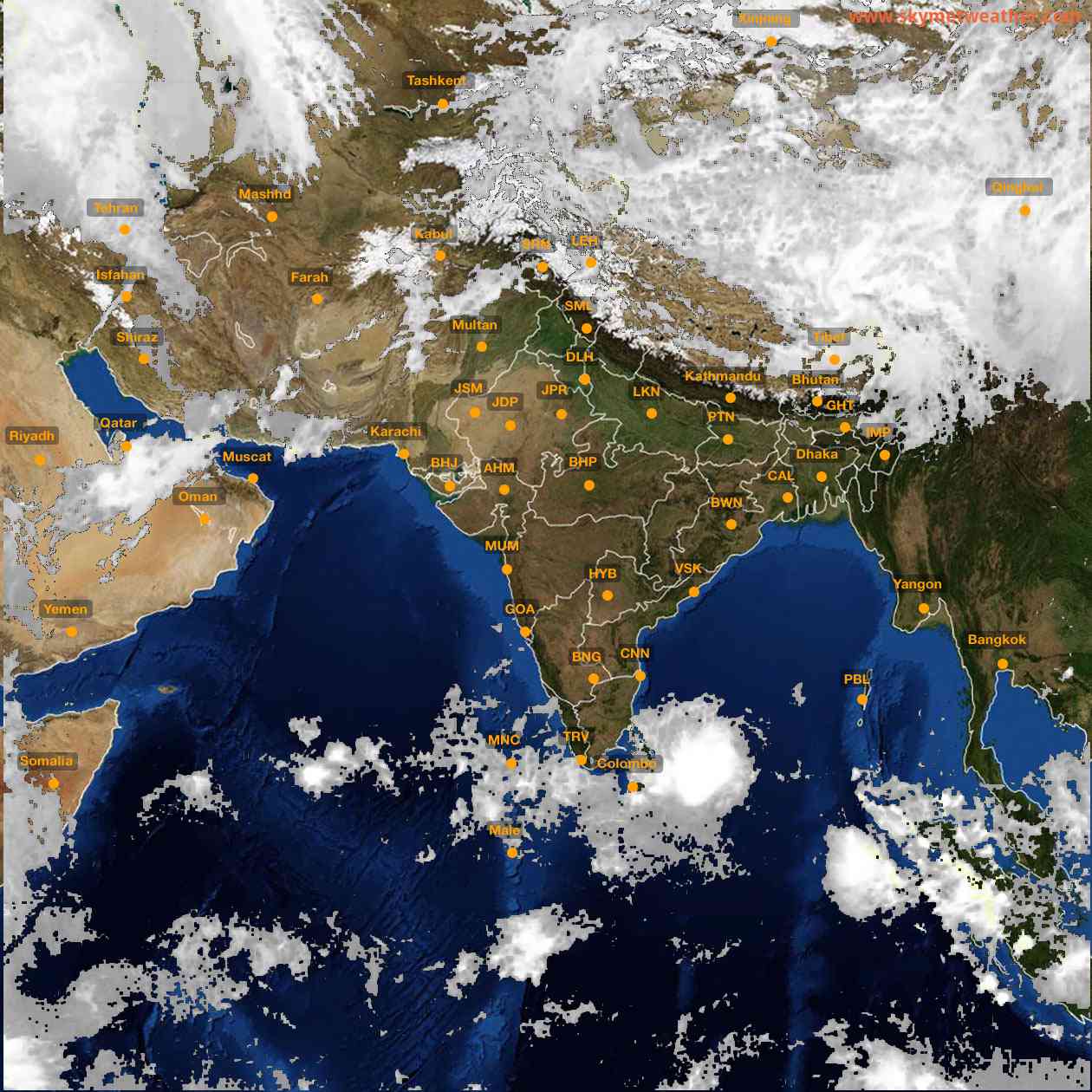 Latest INSAT Weather Satellite Image of India - Infrared Map - 13:00 IST on 13 April 2026