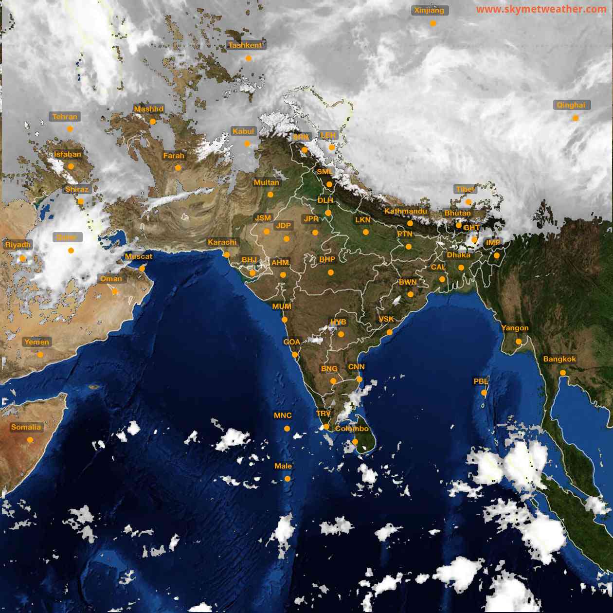 Latest INSAT Weather Satellite Image of India - Infrared Map - 04:00 IST on 14 April 2026