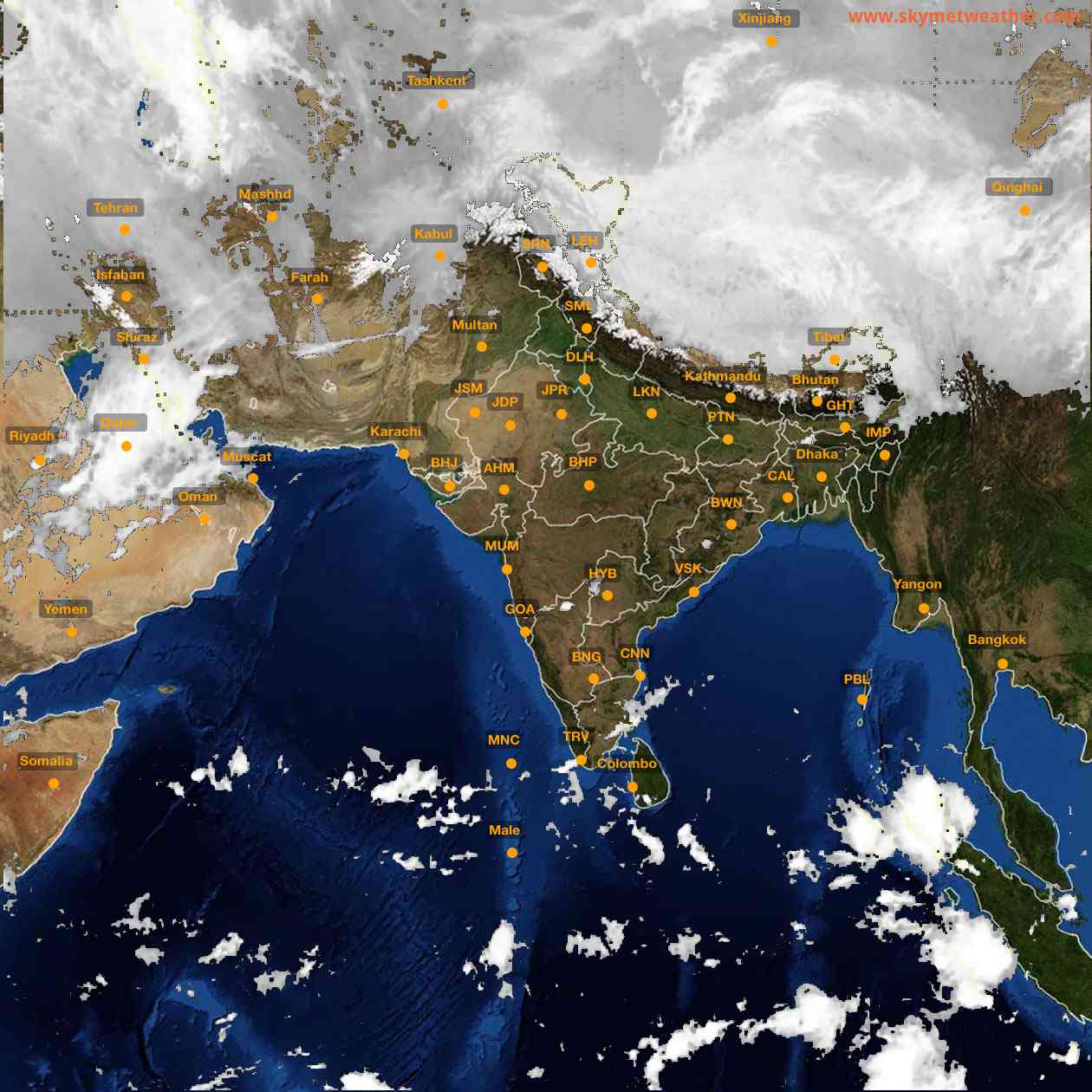 Latest INSAT Weather Satellite Image of India - Infrared Map - 06:00 IST on 14 April 2026