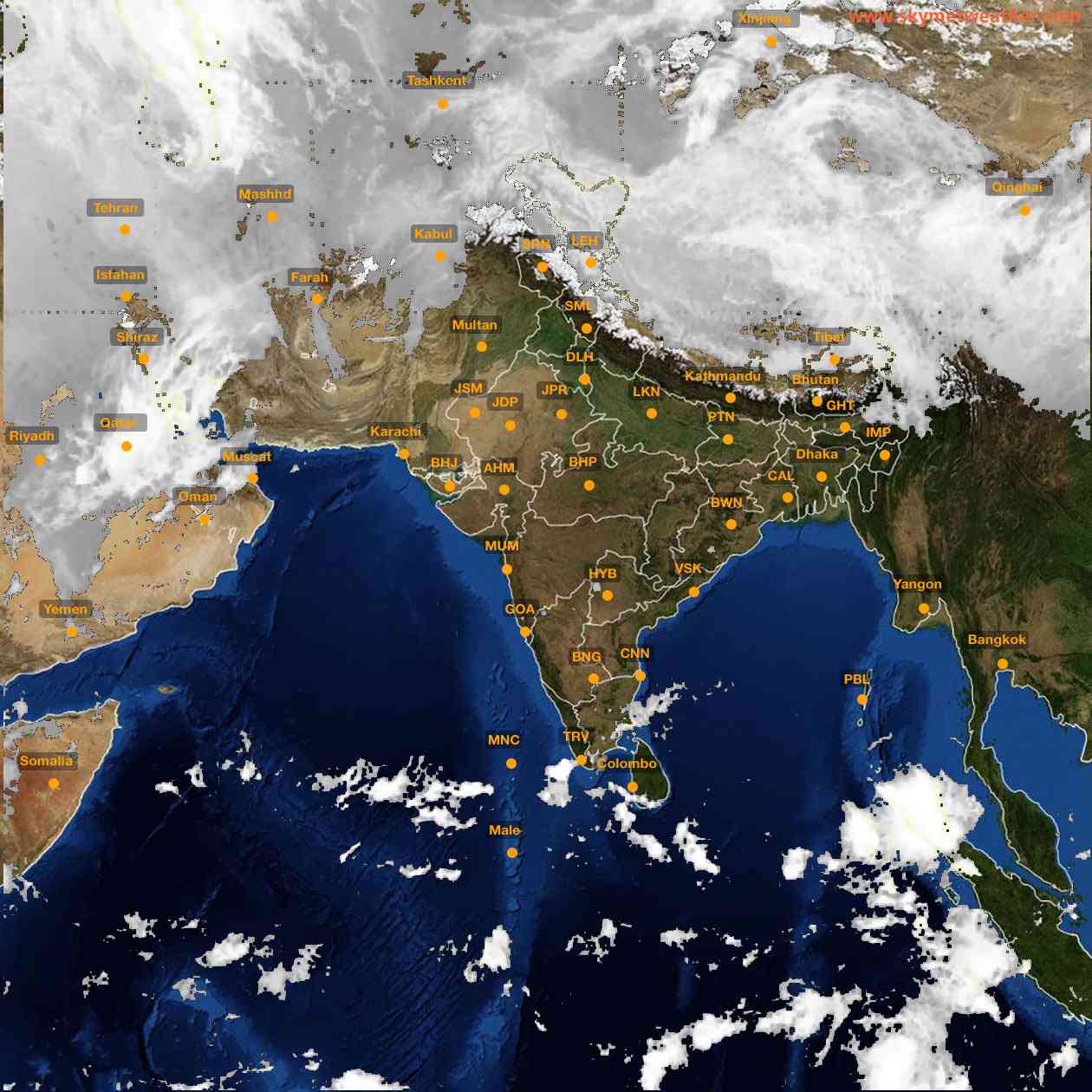 Latest INSAT Weather Satellite Image of India - Infrared Map - 08:00 IST on 14 April 2026