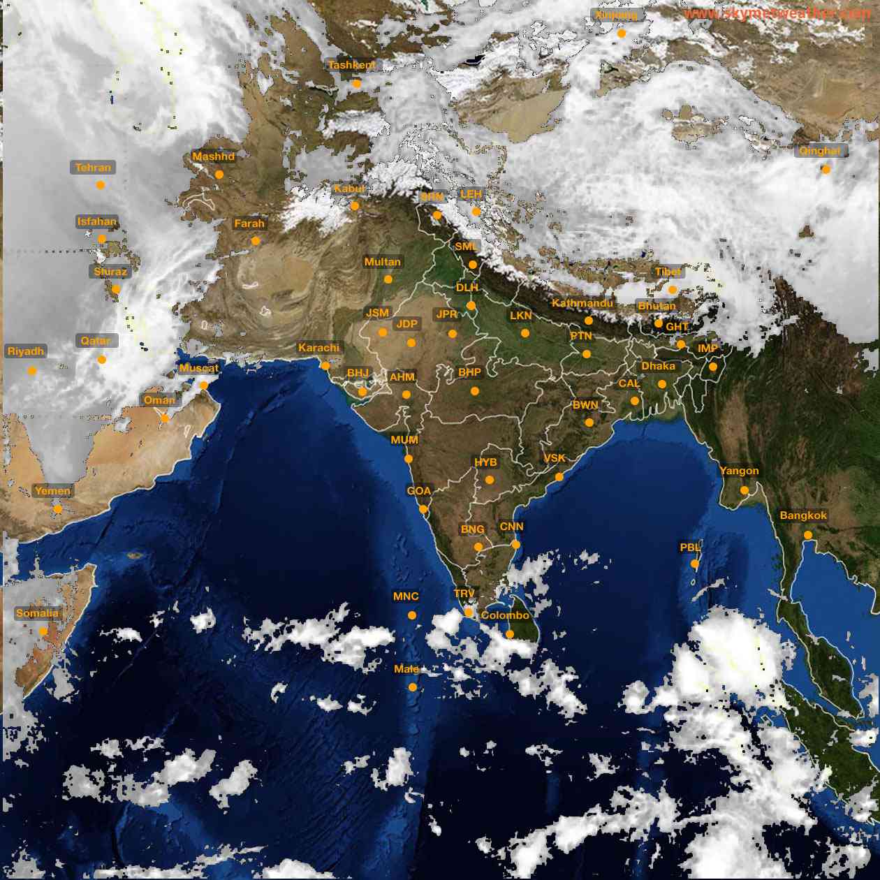 Latest INSAT Weather Satellite Image of India - Infrared Map - 10:00 IST on 14 April 2026
