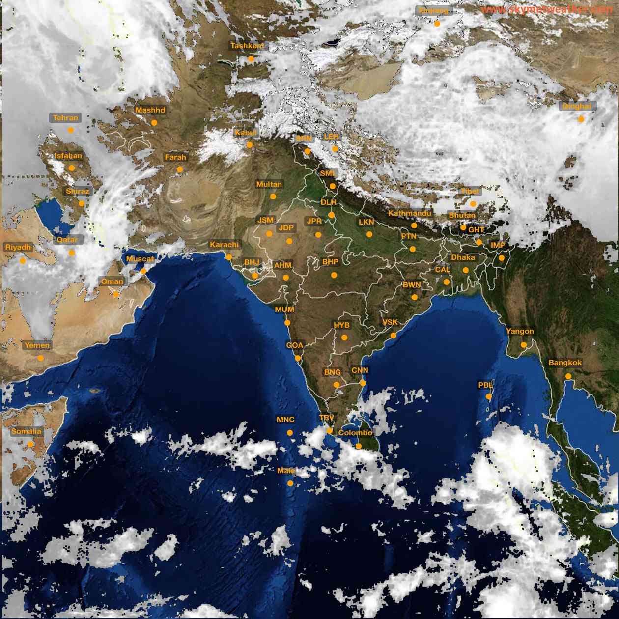 Latest INSAT Weather Satellite Image of India - Infrared Map - 11:00 IST on 14 April 2026