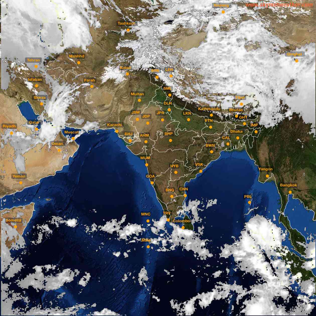 Latest INSAT Weather Satellite Image of India - Infrared Map - 12:00 IST on 14 April 2026
