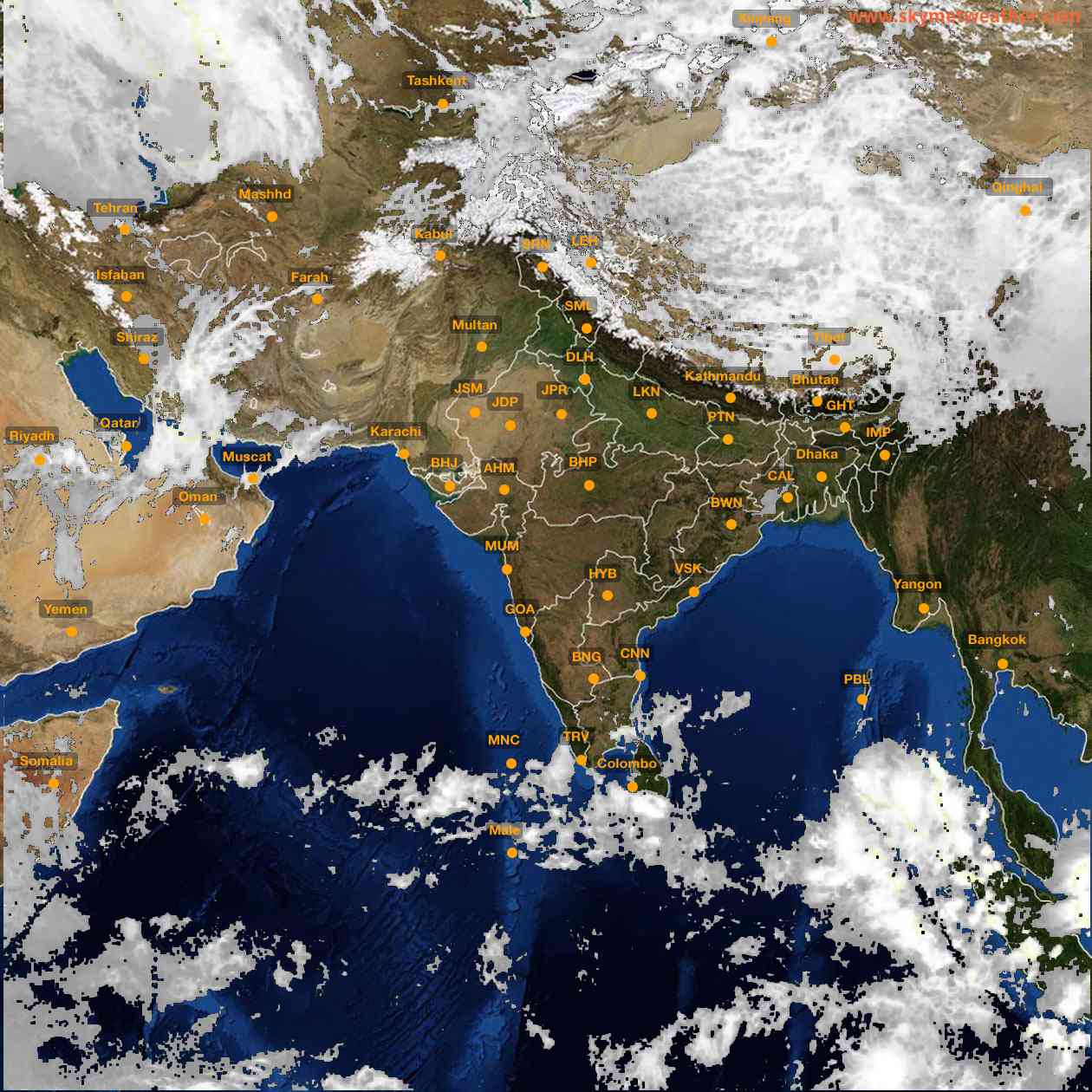 Latest INSAT Weather Satellite Image of India - Infrared Map - 13:00 IST on 14 April 2026