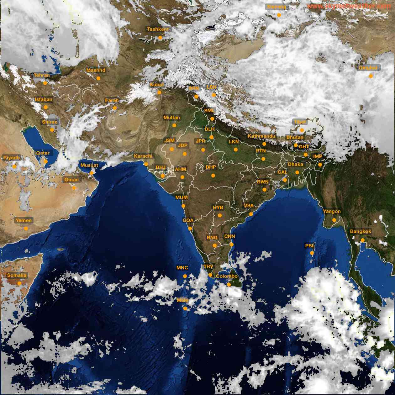Latest INSAT Weather Satellite Image of India - Infrared Map - 14:00 IST on 14 April 2026