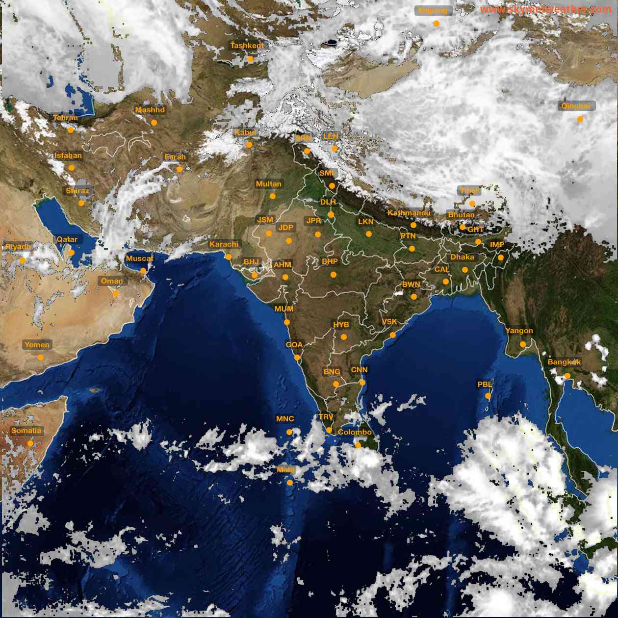 Latest INSAT Weather Satellite Image of India - Infrared Map - 15:00 IST on 14 April 2026