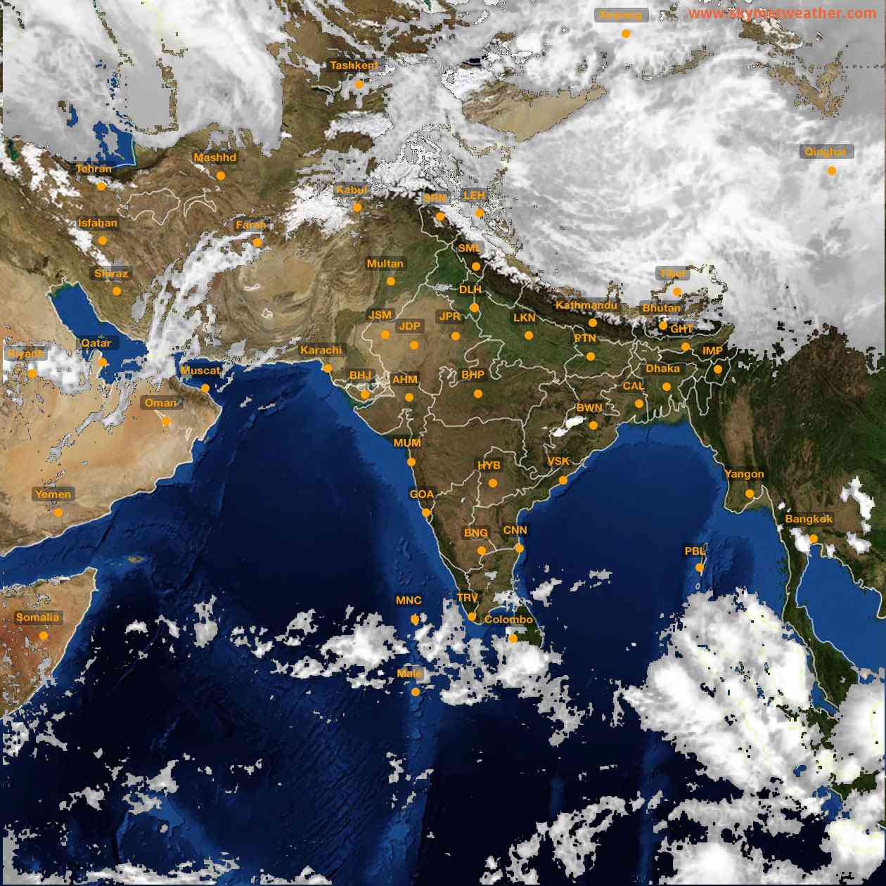 Latest INSAT Weather Satellite Image of India - Infrared Map - 16:00 IST on 14 April 2026
