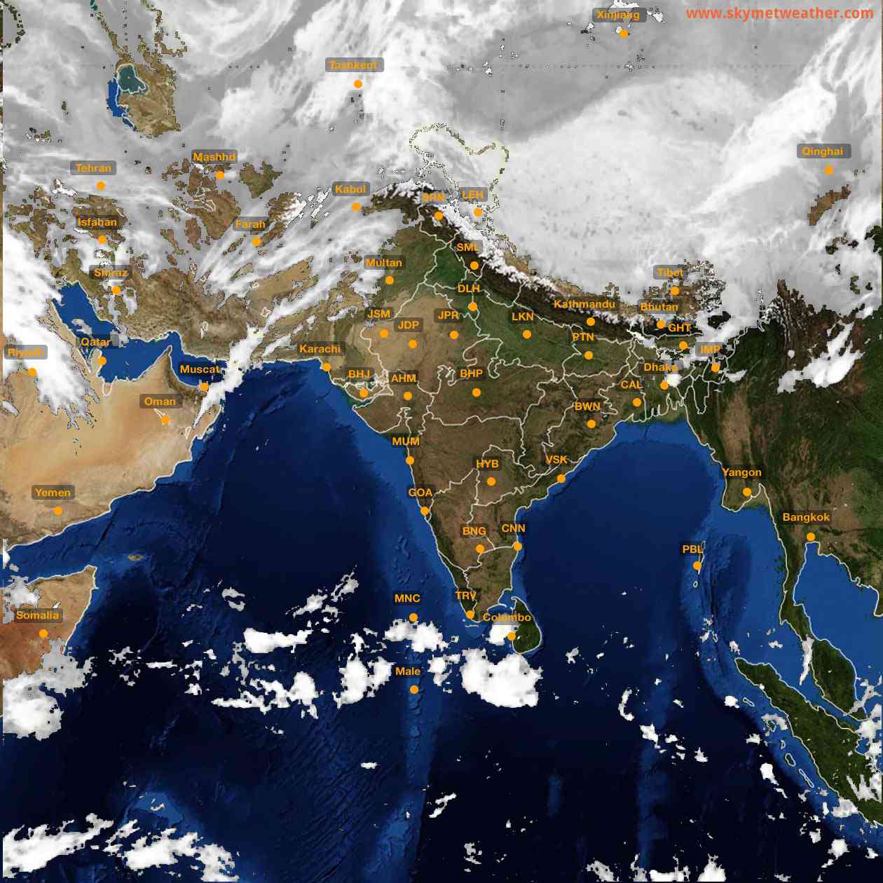 Latest INSAT Weather Satellite Image of India - Infrared Map - 04:00 IST on 16 April 2026