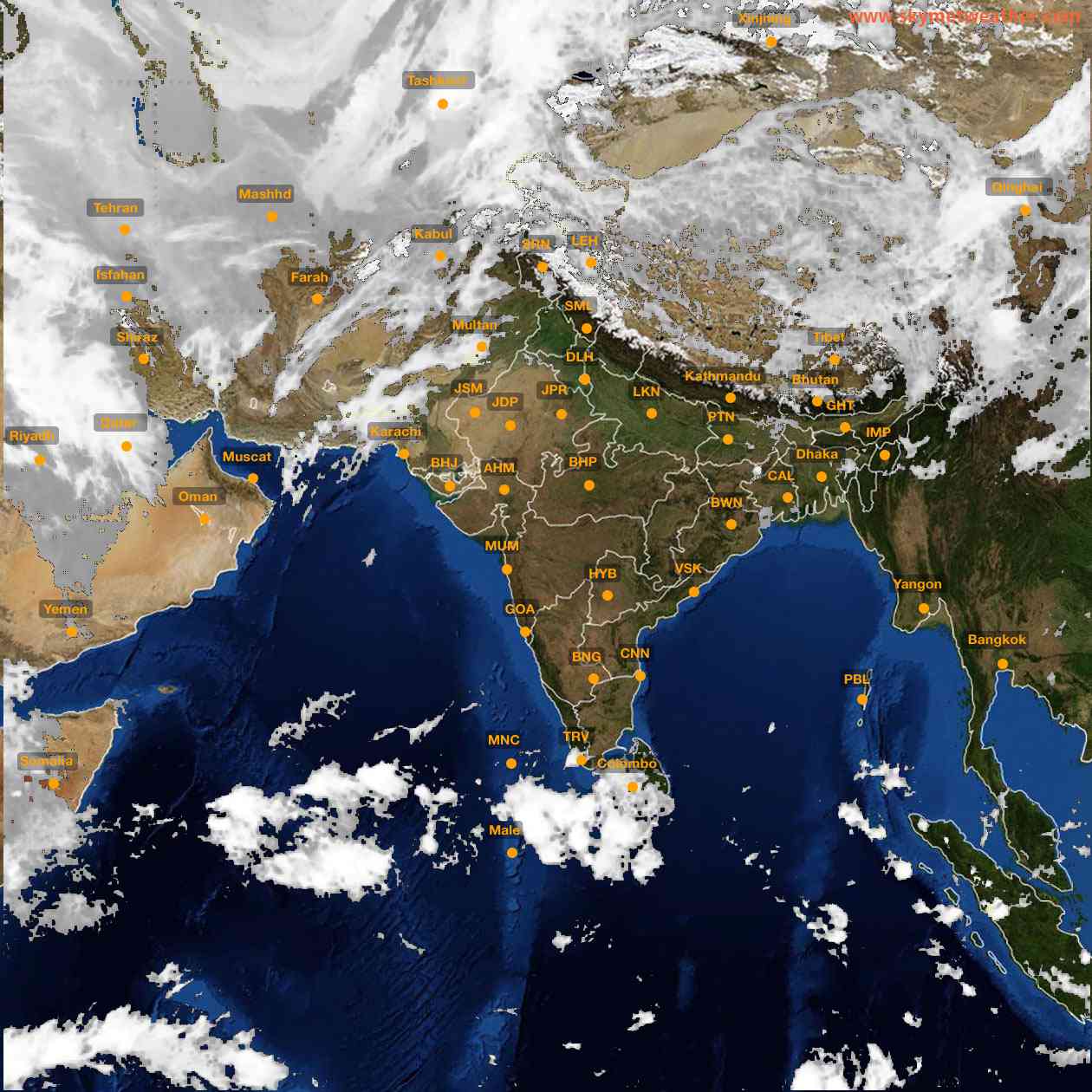 Latest INSAT Weather Satellite Image of India - Infrared Map - 09:00 IST on 16 April 2026