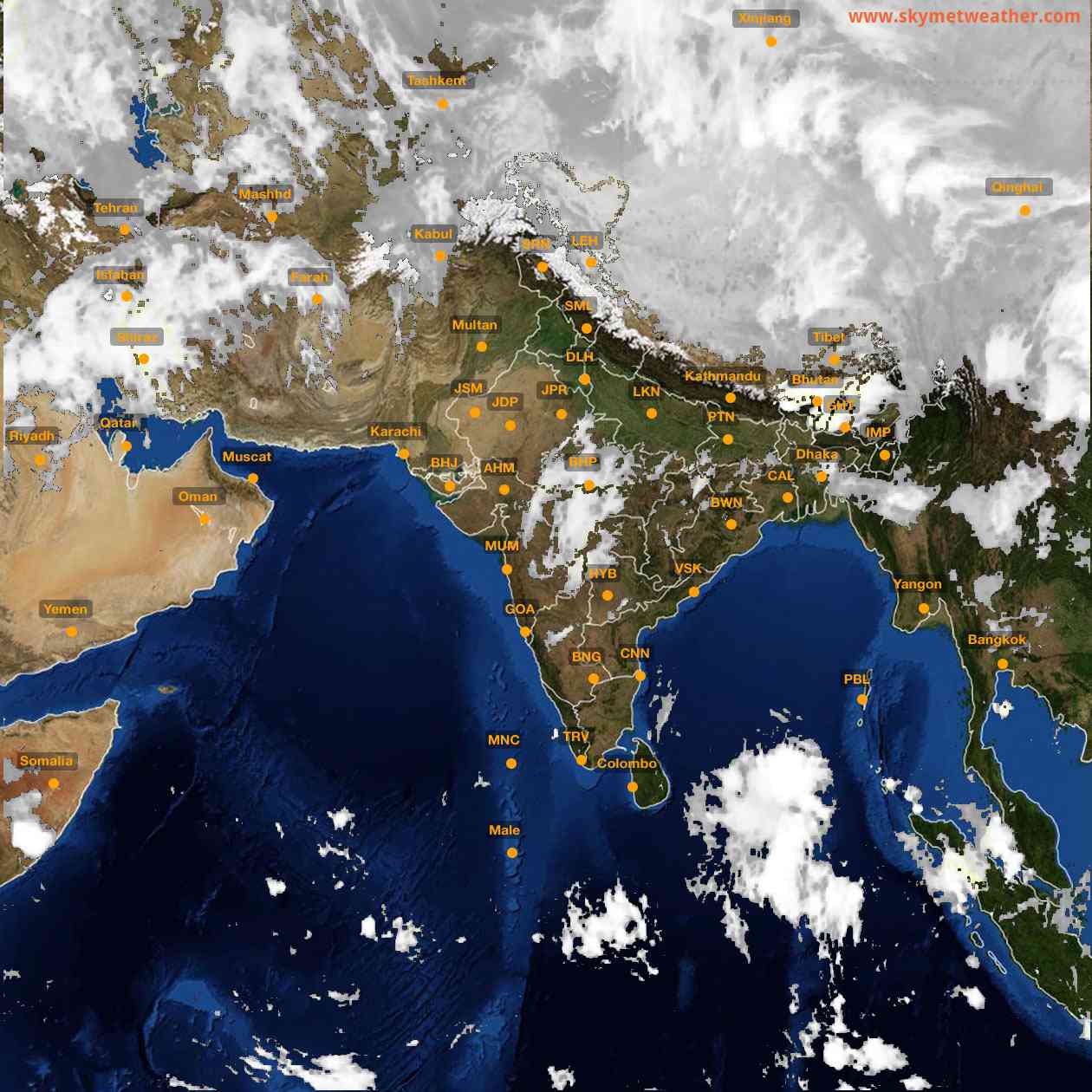 Latest INSAT Weather Satellite Image of India - Infrared Map - 04:00 IST on 20 April 2026