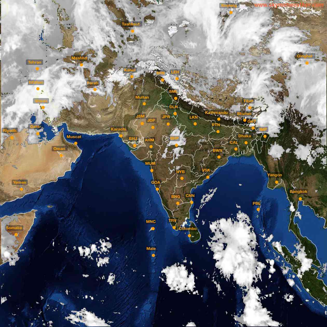 Latest INSAT Weather Satellite Image of India - Infrared Map - 09:00 IST on 20 April 2026