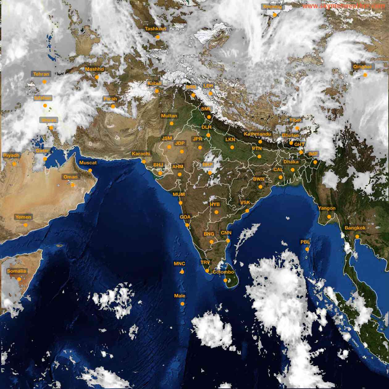 Latest INSAT Weather Satellite Image of India - Infrared Map - 10:00 IST on 20 April 2026