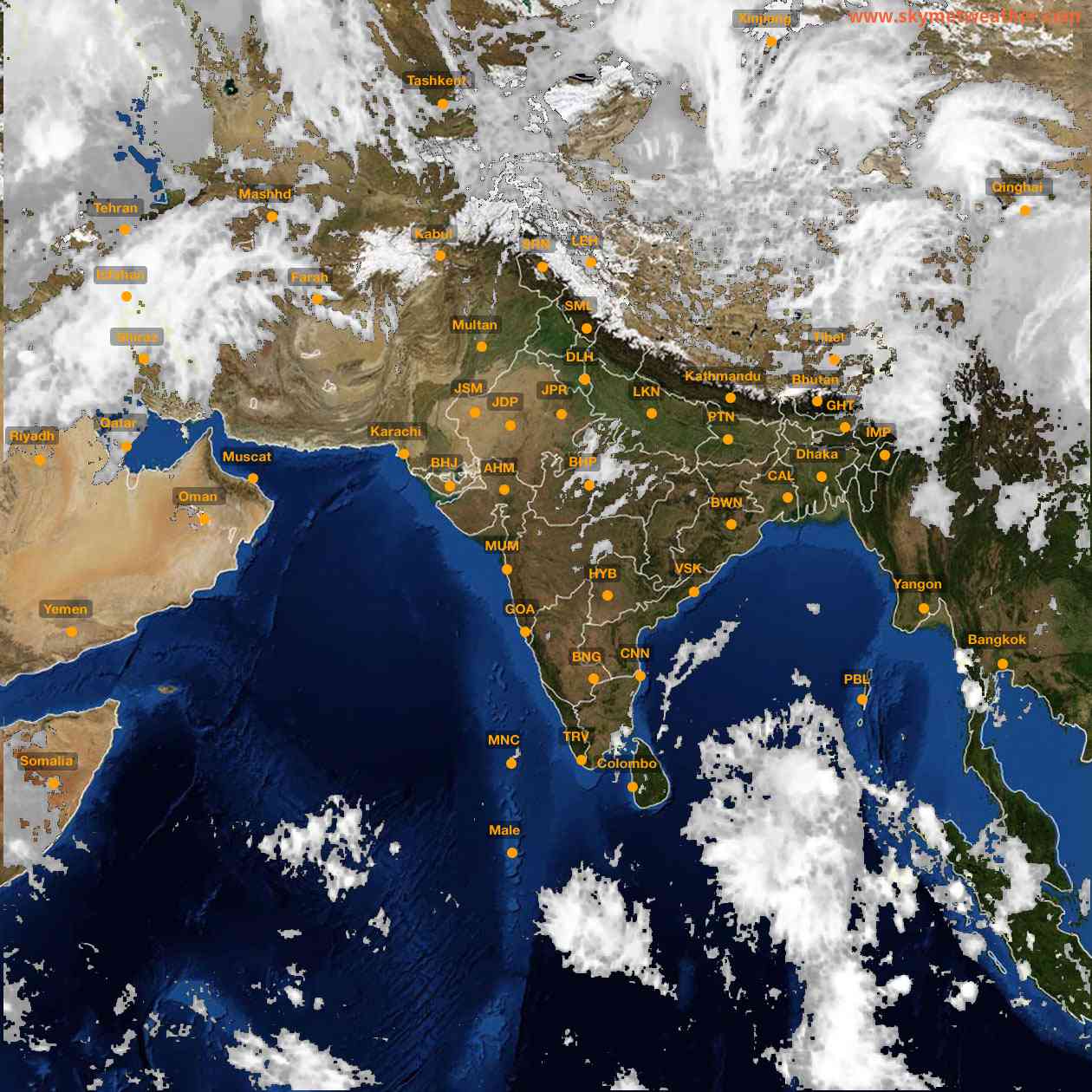 Latest INSAT Weather Satellite Image of India - Infrared Map - 11:00 IST on 20 April 2026
