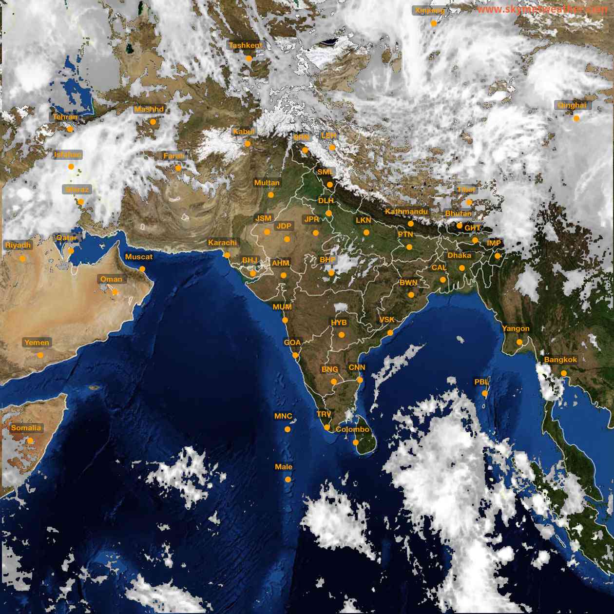 Latest INSAT Weather Satellite Image of India - Infrared Map - 12:00 IST on 20 April 2026
