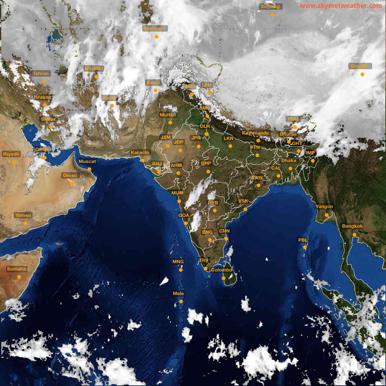 Latest INSAT Weather Satellite Image of India - Infrared Map - 04:00 IST on 22 April 2026