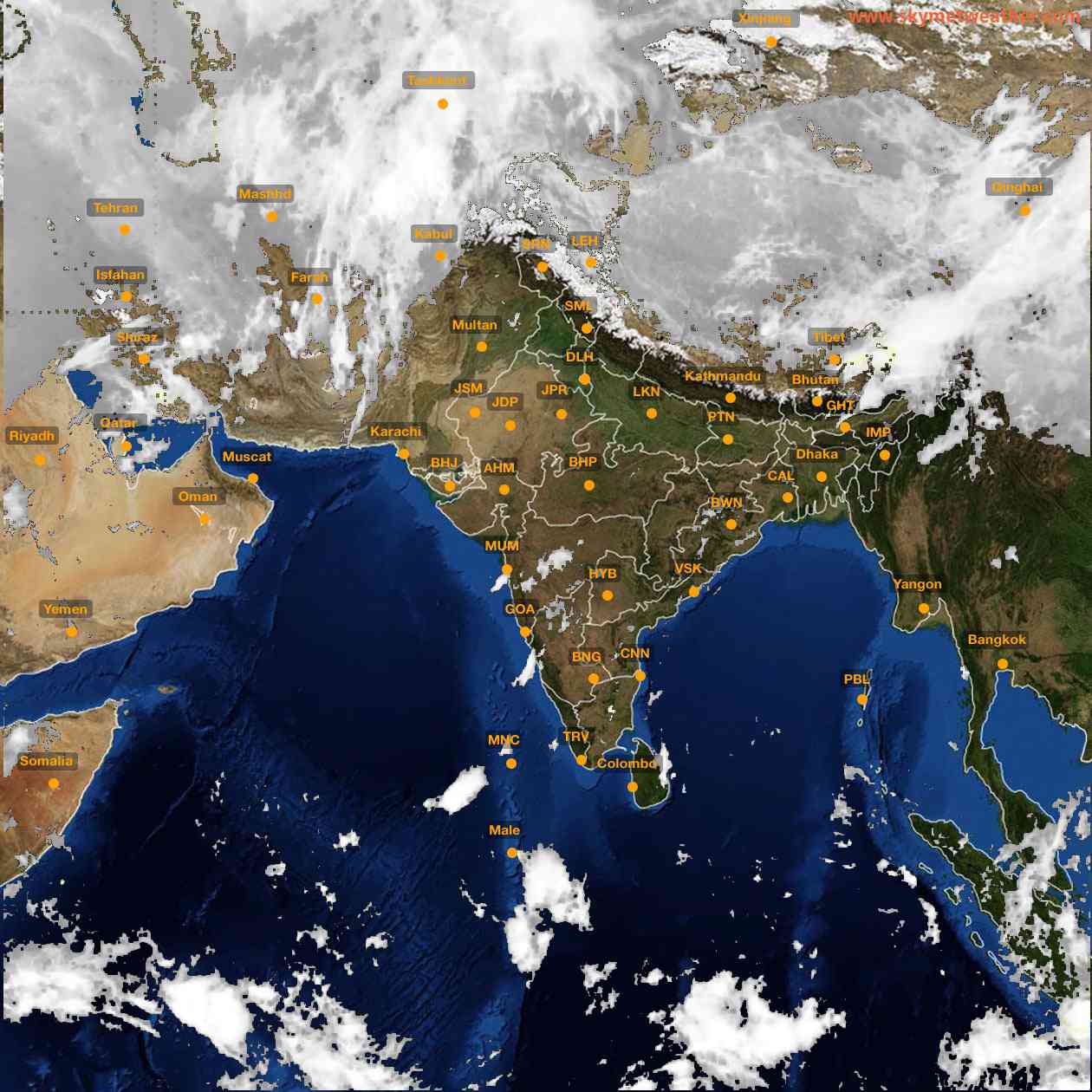 Latest INSAT Weather Satellite Image of India - Infrared Map - 08:00 IST on 22 April 2026