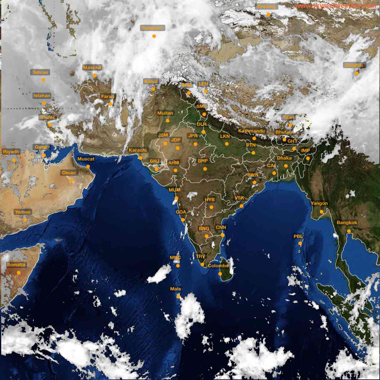 Latest INSAT Weather Satellite Image of India - Infrared Map - 09:00 IST on 22 April 2026