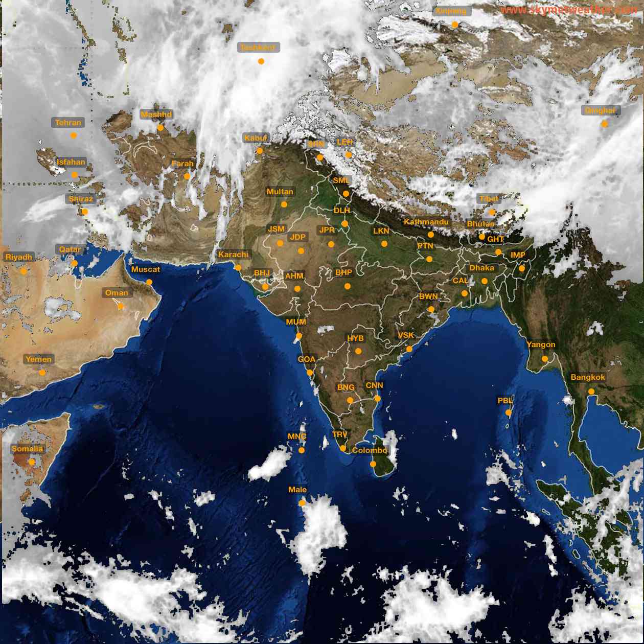 Latest INSAT Weather Satellite Image of India - Infrared Map - 10:00 IST on 22 April 2026