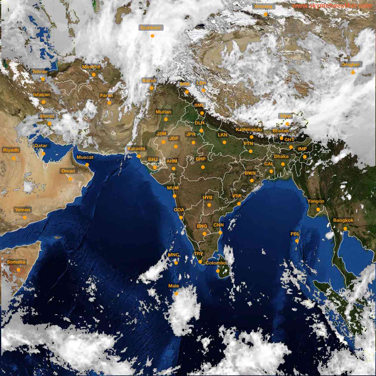 Latest INSAT Weather Satellite Image of India - Infrared Map - 13:00 IST on 22 April 2026
