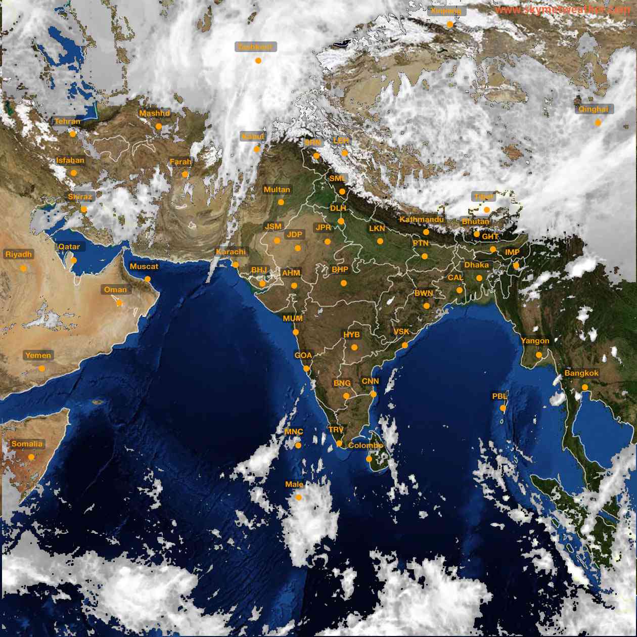 Latest INSAT Weather Satellite Image of India - Infrared Map - 14:00 IST on 22 April 2026
