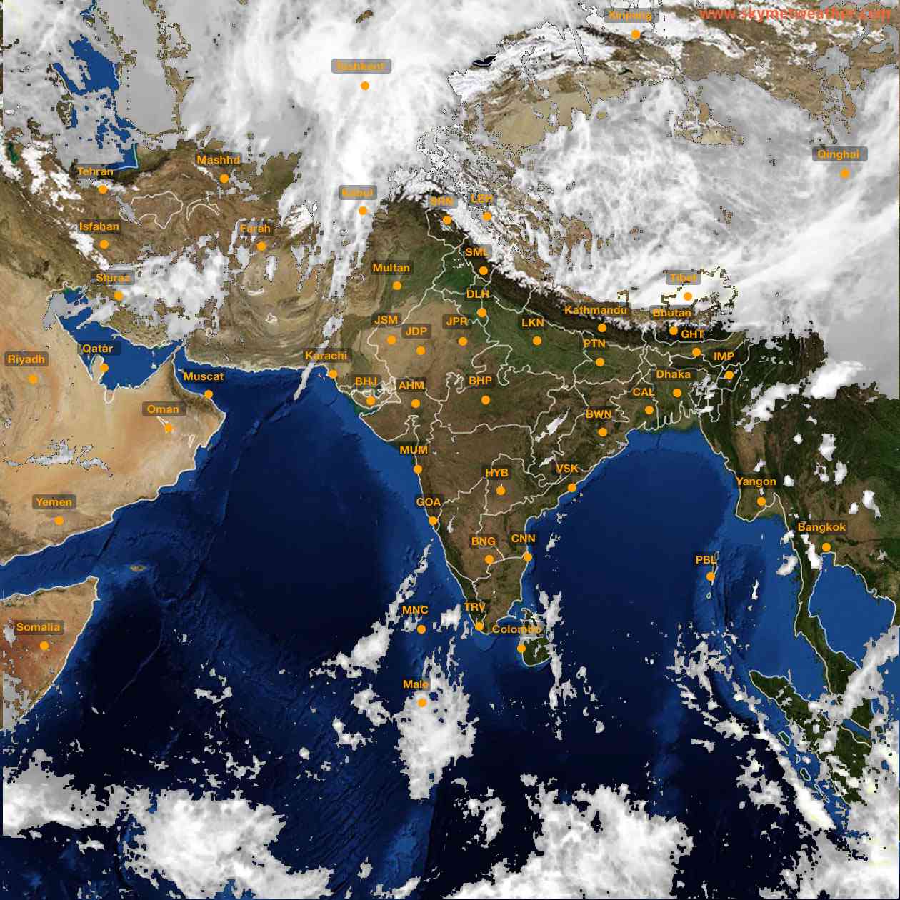 Latest INSAT Weather Satellite Image of India - Infrared Map - 15:00 IST on 22 April 2026