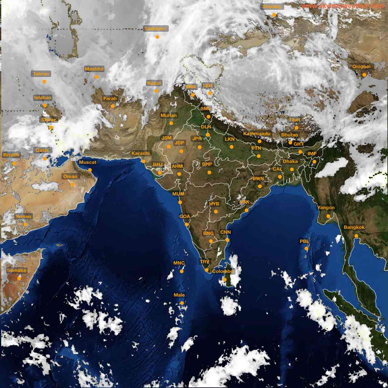Latest INSAT Weather Satellite Image of India - Infrared Map - 08:00 IST on 23 April 2026