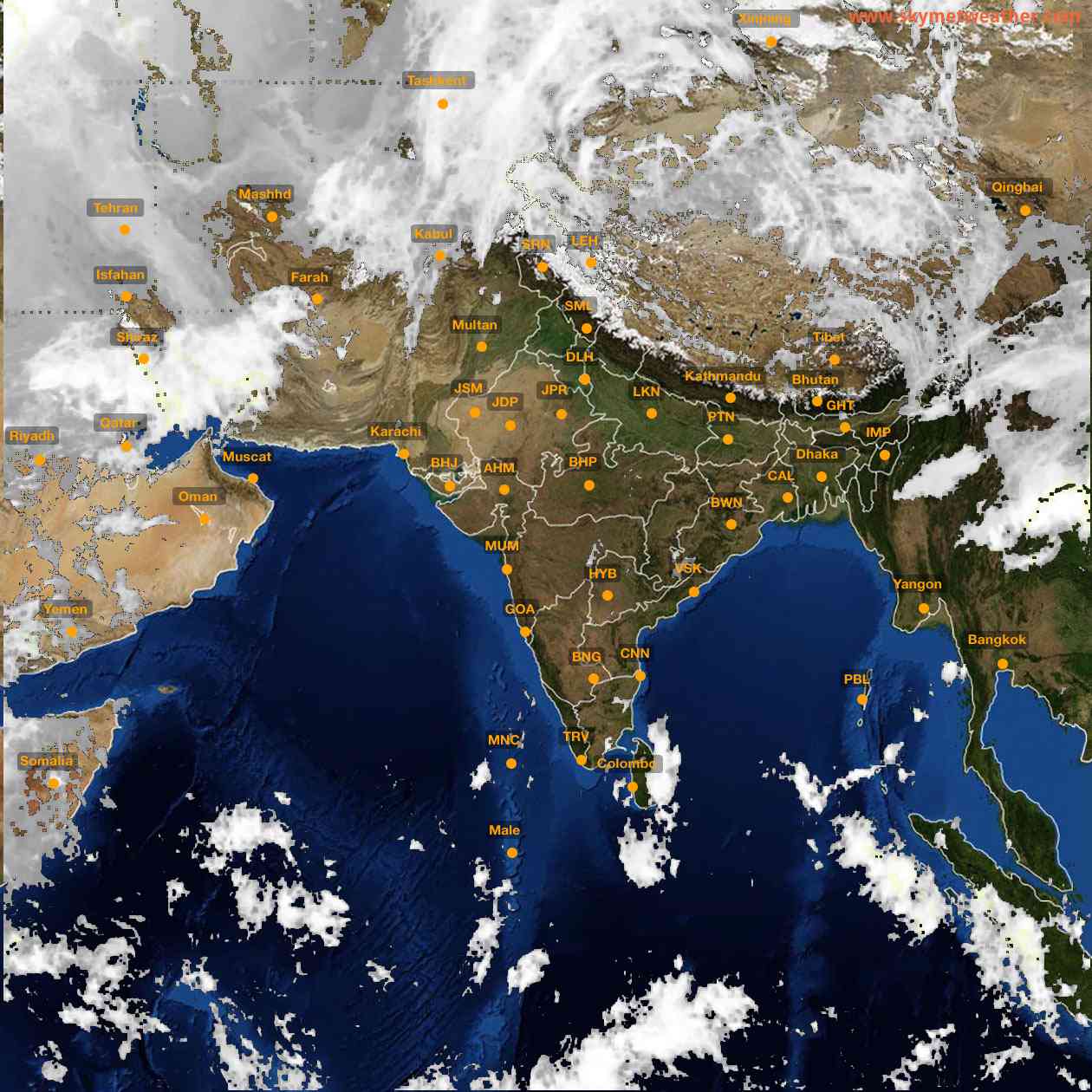 Latest INSAT Weather Satellite Image of India - Infrared Map - 09:00 IST on 23 April 2026