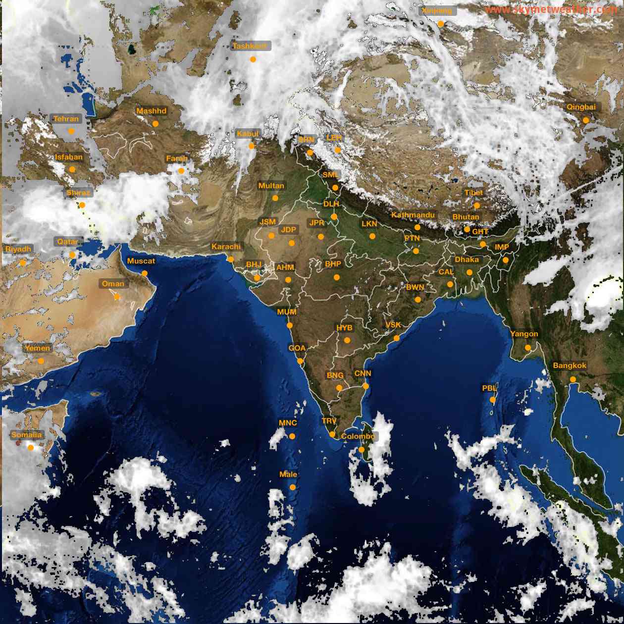Latest INSAT Weather Satellite Image of India - Infrared Map - 11:00 IST on 23 April 2026
