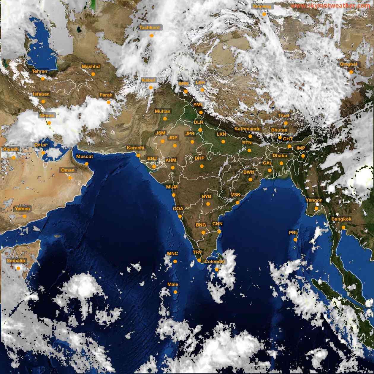 Latest INSAT Weather Satellite Image of India - Infrared Map - 13:00 IST on 23 April 2026